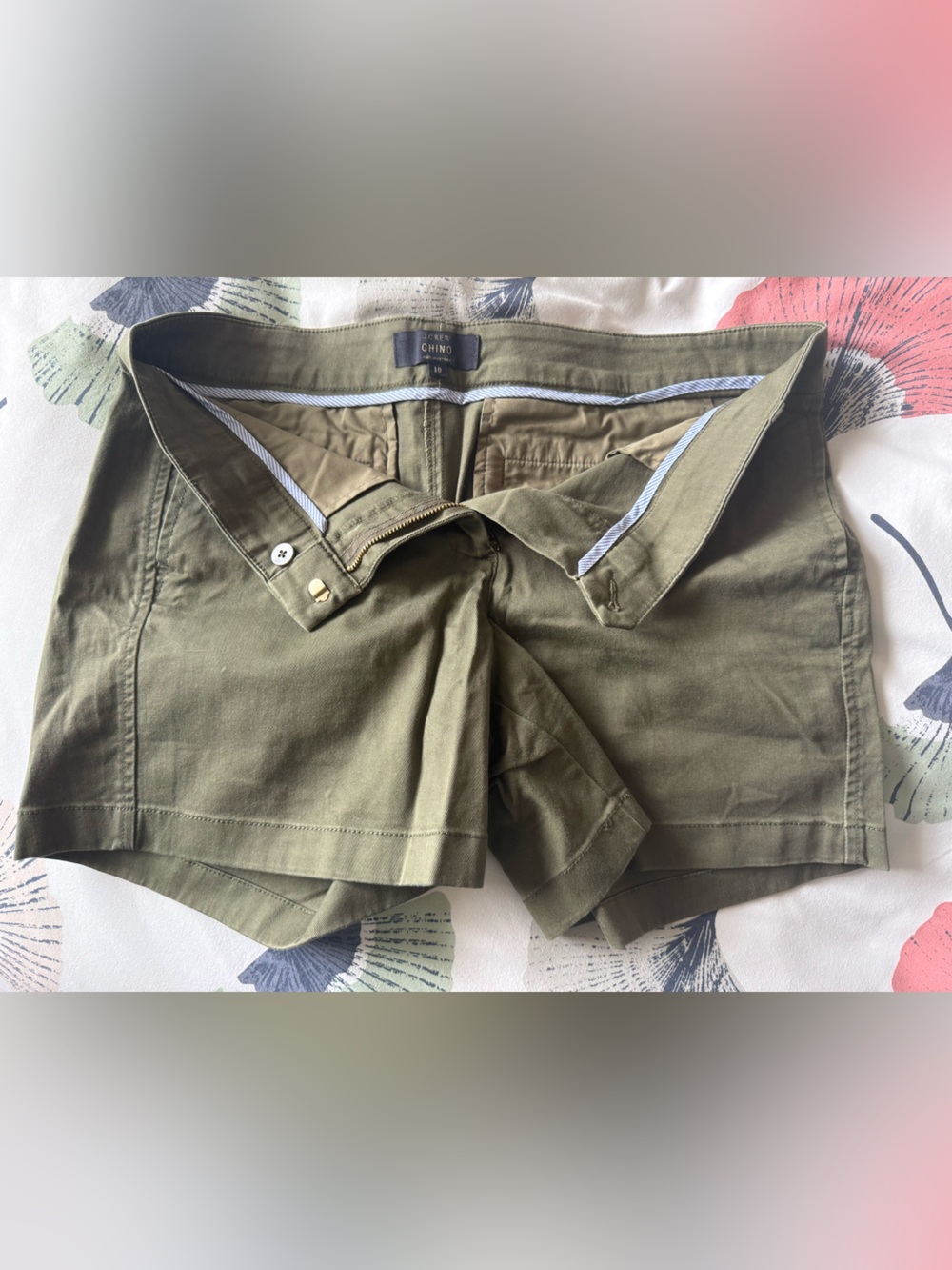 J. Crew Olive Green Chino Shorts